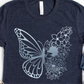 Blue Floral Butterfly